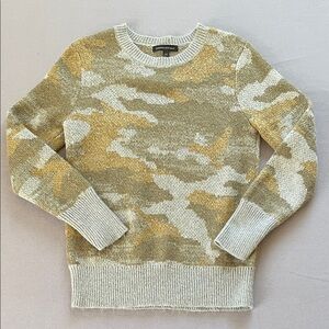 Banana Republic Camouflage Crewneck Sweater Wool/Cotton Chunky SzXS